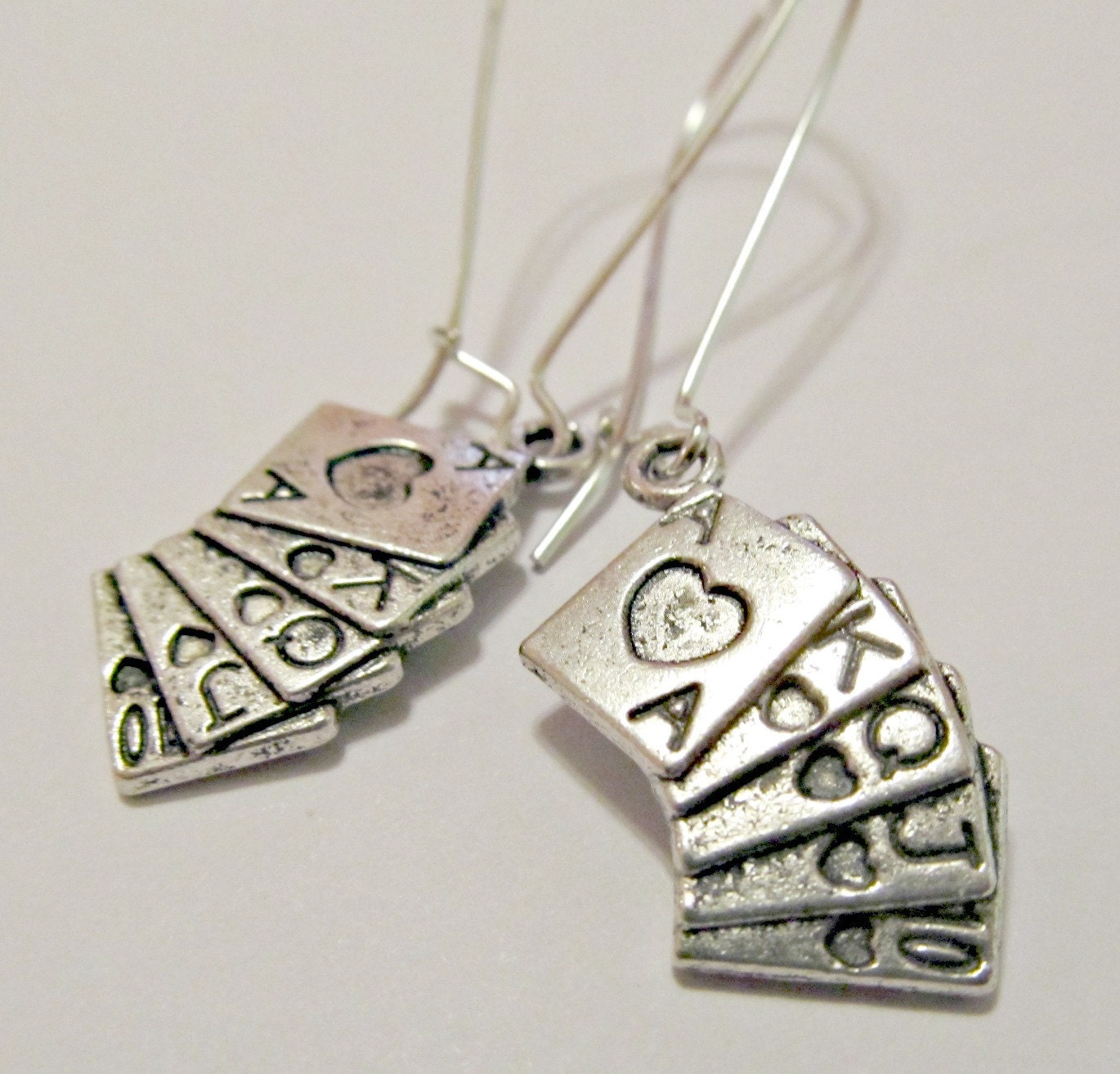 Earrings - Handmade Charming Style - Cards on Kidney Wires "Breaking Vegas"