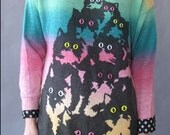 Oversize Sunset Kitty Sweater XS
