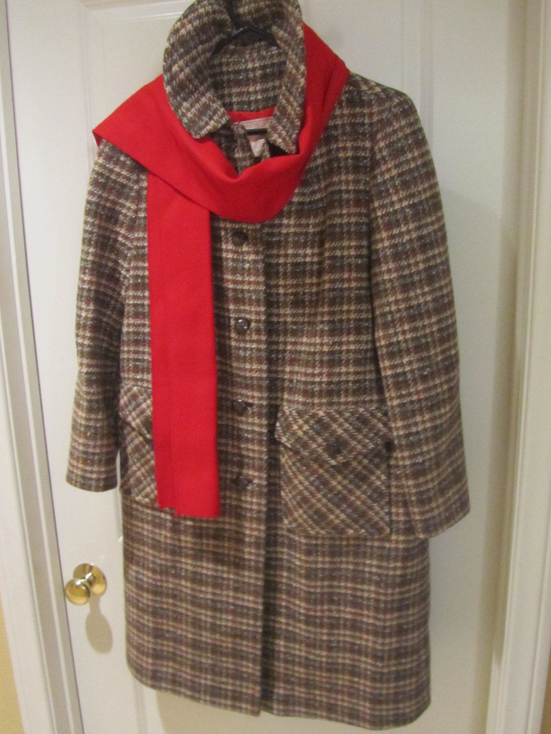 Vintage Beautiful Plaid Pendleton 100 Wool Coat Size M by kchoos