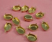 Brass Settings - 14x10mm Prong Settings Oval One Loop.