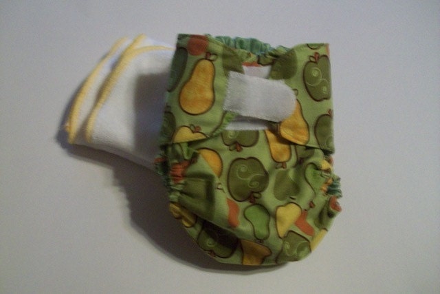 SALE Small Apples Diaper Cover with NEW Terry Easy Fold