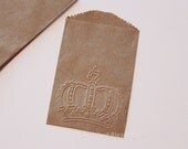 Wooden Cutlery Silverware Bags Table Setting 20 Rustic MINI SIZE BAG Embossed Crown Prince Princess Paper Goods Birthday Wedding Baby Shower Il_170x135