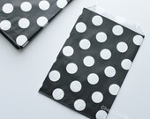 Wedding Favor Bags 20  Black Polka Dots Candy Buffet Baby Shower Paper Goods Favors Kids Birthday Party Carnival Popcorn w/ straw flags
