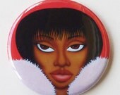 Boa Lady Magnet, 2.25" in Diameter Made from Original Artwork