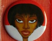 Boa Lady Pocket Mirror, 2.25" with Colorful Organza Bag, Hypnotic Eyes