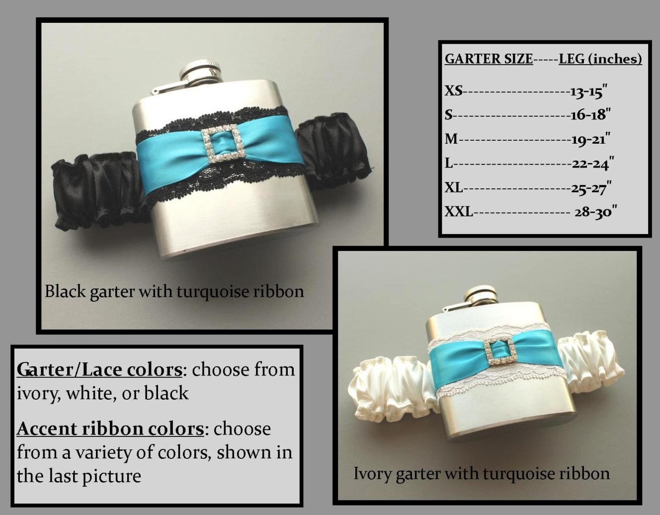 Four (4) Flask Garters: Bridesmaids Gift Set - Choose Your Colors