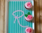Mint Stripe with Initial Design Tray Il_170x135