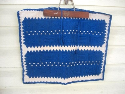 Vintage tribal Blue embroidered Pillow cover