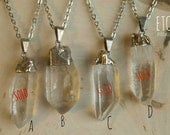 CLEARANCE You Pick Long Silver Dipped Crystal Quartz  Long Necklace