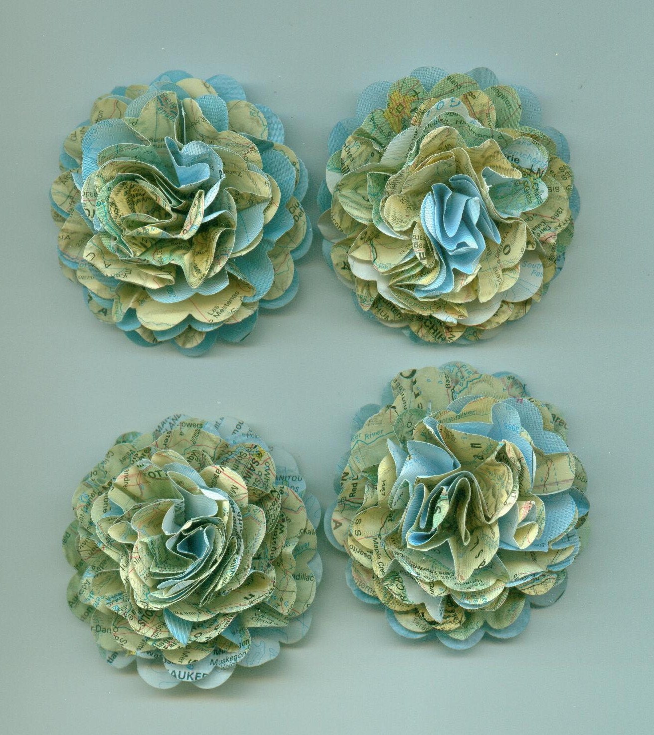 Travel World Atlas Carnation Paper Flowers