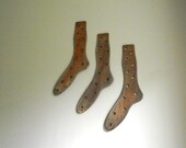 Wood Sock Stretchers Dryers Vintage Set of 3 Victorian Cottage Chic Laundry Room Decor