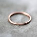 Women's Slim Gold Wedding Band, Skinny Round Recycled 14k Rose Gold Ring Brushed Gold Wedding Ring or Stacking - Made in Your Size