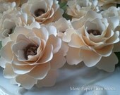 Handade Paper Flowers - Elizabeth Rose - Set of 10 - Weddings - Party Favors - Ivory - READY TO SHIP Il_170x135