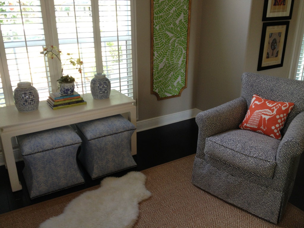 Curved Ottomans -Set of 2- Design Your OWN In Any Fabric