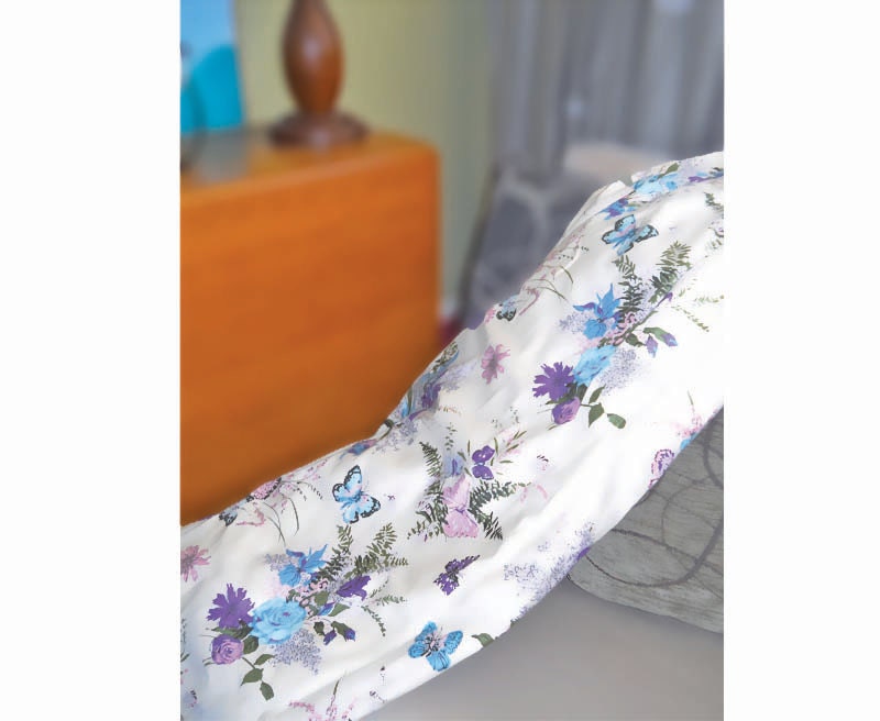Vintage Retro Drapes, Butterflies Curtains, Bedding Set, Cottage Chic
