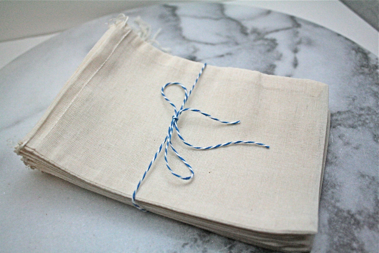 Muslin favor bags, 5x7. Set of 25. Unprinted natural cotton drawstring ...