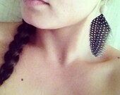 Natural Guinea Fowl Earrings