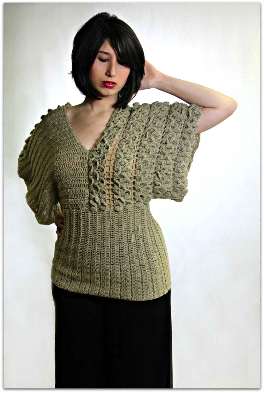 Crocodile Stitch Kimono Top - Permission to Sell Finished Items