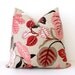 Pink and Red Botanical print Decorative Pillow Cover 20" Accent floral blossom magenta walnut red coral blossom spring natural