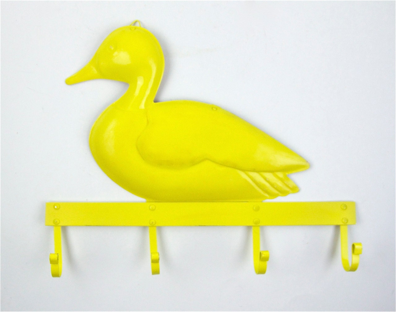 Yellow Duck Hook Rack - Bathroom Decor - Decorative Towel Hanger - Kitchen Hooks
