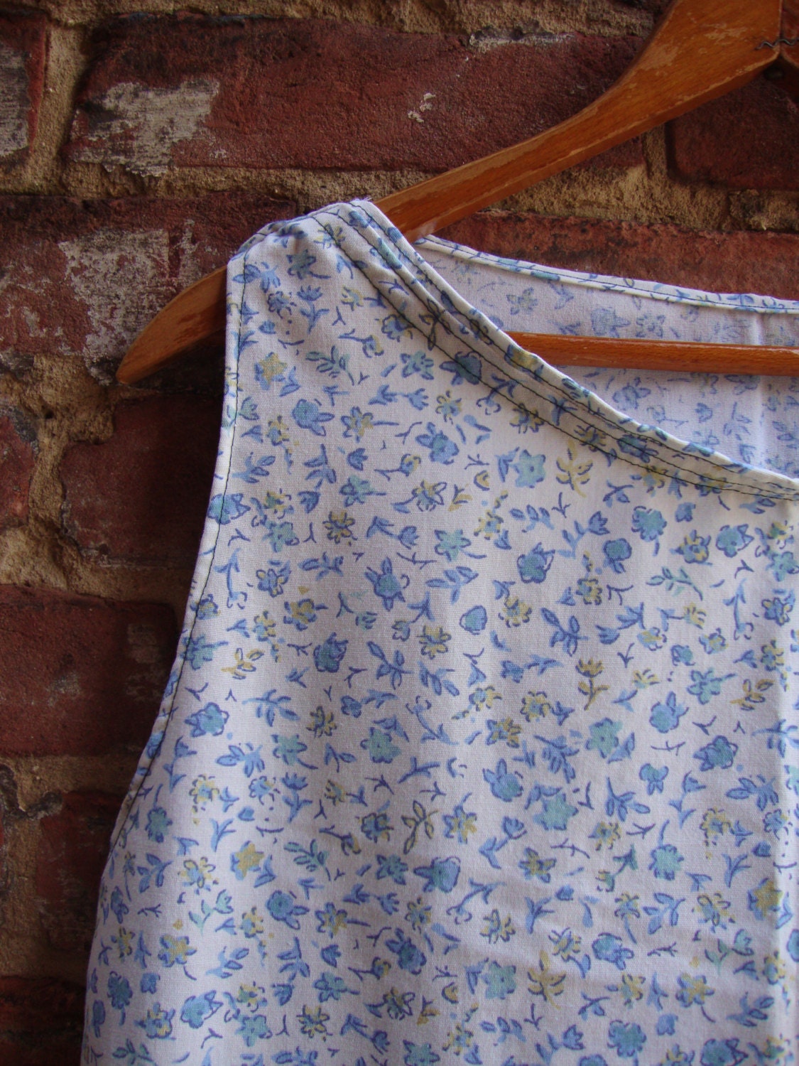 Blue Calico Shift Dress/ Womens Dress/Tunic Dress/Sustainable Fashion