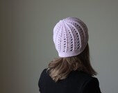 Women Crochet Hat, Winter Beanie in light Pink