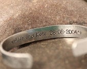 Secret Message Hand Stamped Cuff Bracelet Personalized on the Inside