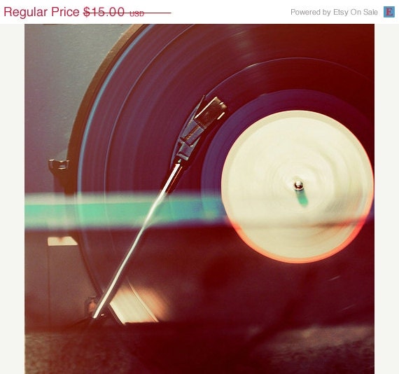 SALE 30% OFF Record Art: Spin it 5x5 fine art photography Art Vinyl Record Art Print Record Photo