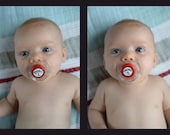 NEW- Thing 1 & Thing 2- Hand Painted Custom Set AVENT Style Pacifiers