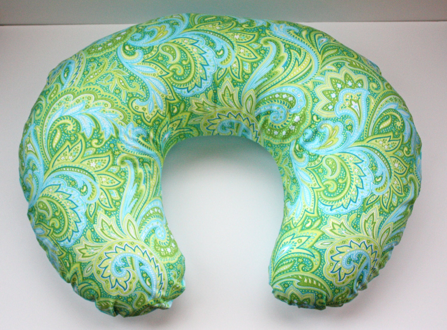 Turquoise and Green Boppy Cover, Paisley Boppy Cover, Nursing Pillow Cover, Baby Boy Gift, Baby Girl Gift, Baby Gear, Baby Shower Gift