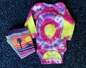 Onesie and Legwarmers Gift Set - Custom Baby Shower Gift Set, Tie-dye onesie hand dyed, leg warmers, baby legs, purple pink yellow outfit