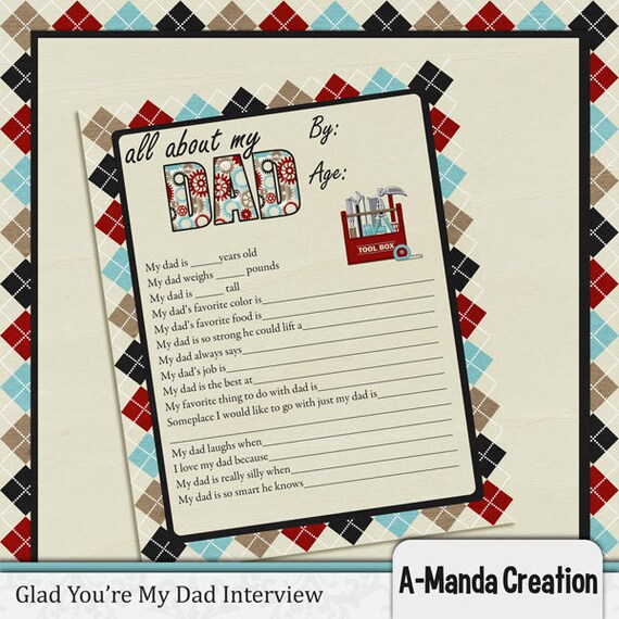 Father's Day Interview Sheet to fill in for DAD Il_570xn