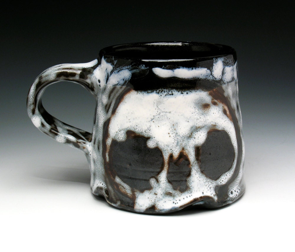Doubly Dark Gothic Skulls Tankard, Large Coffee Mug