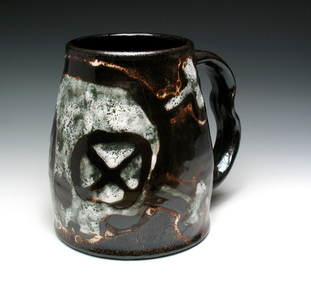 Large Stoneware Skull Tankard, Huge Beer Mug