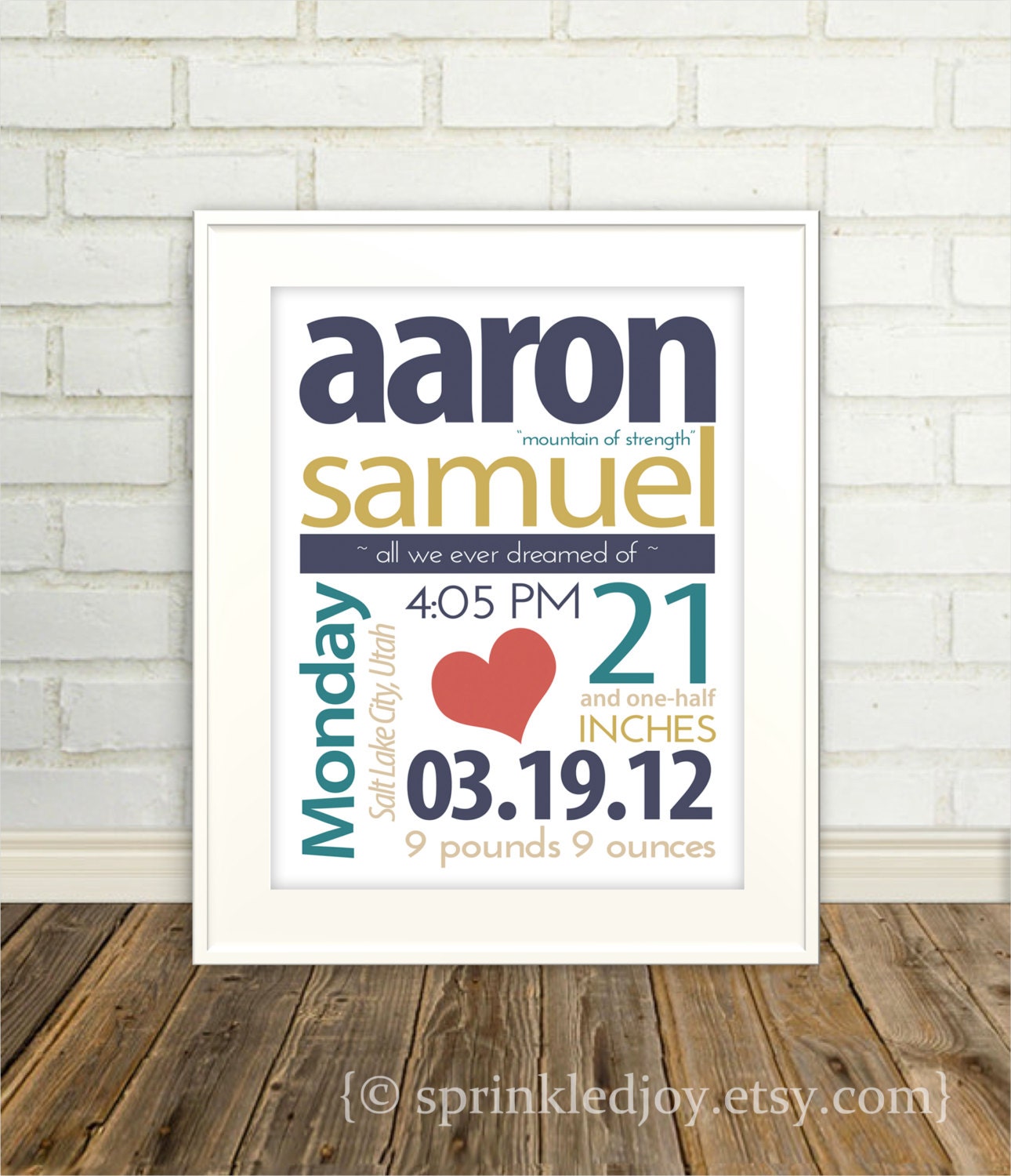 Newborn Birth Statistics Subway Print - 8x10 Fully Customizable - Other Sizes Upon Request