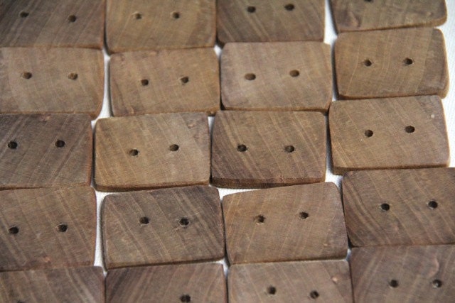 4 medium buttons made from reclaimed wood