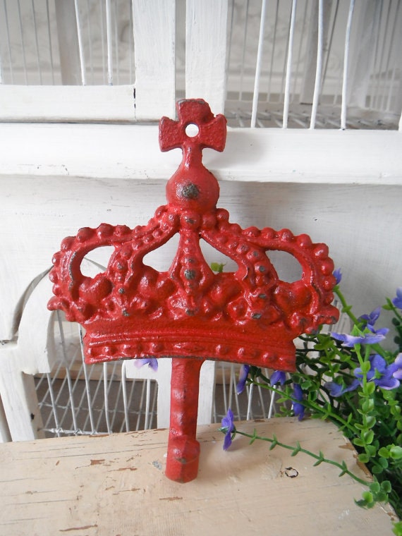 crown nursery hook shabby chic- your choice of colour - nursery decor white french country girls room hanging hook wall hook paris apartment