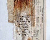 mixed media collage with inspirational quote.  noble.