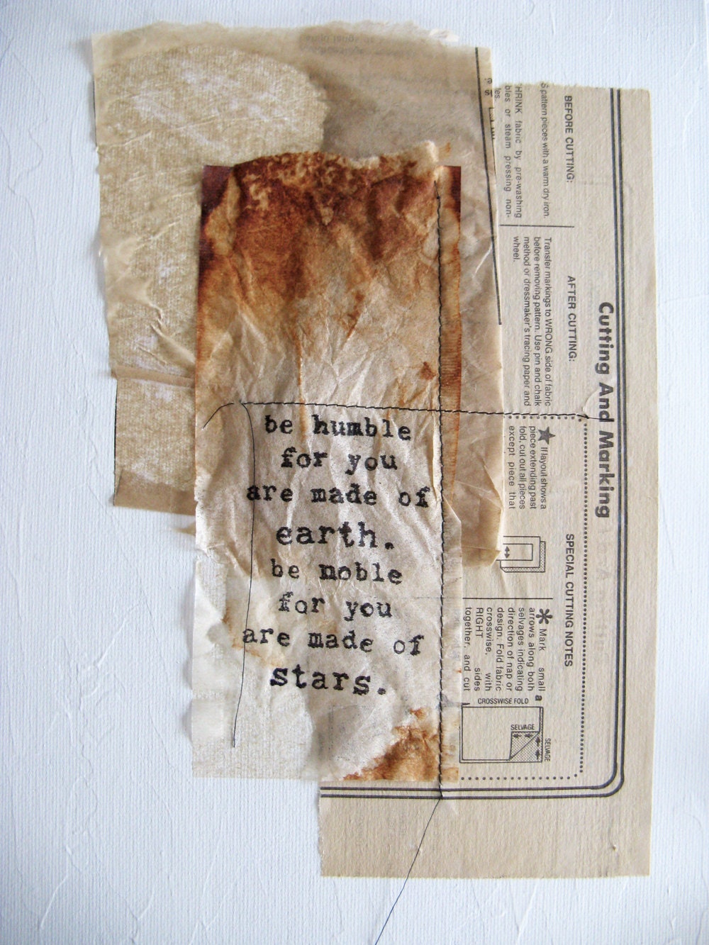 mixed media collage with inspirational quote.  noble.