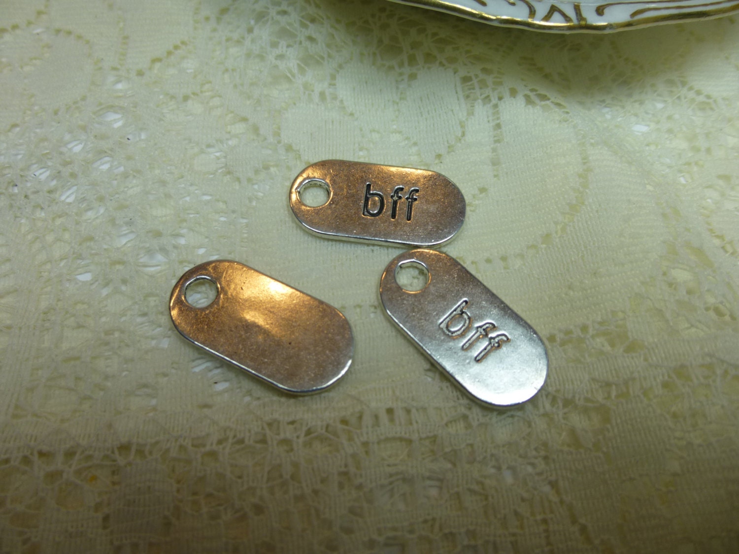 3 BFF Tag Charms Pendants