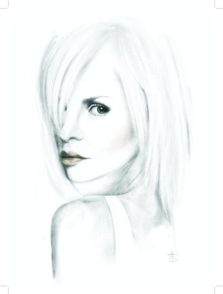 Fashion Illustration Print 5x7 -'White As Snow'