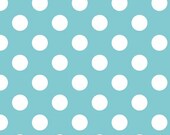 Riley Blake Designs - Medium Dots in Aqua - Cotton Fabric - 1 Yard