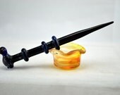 Yellow and blue dish and dabber set