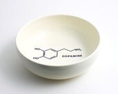 Dopamine Molecule Chemistry Bowl in Black and White