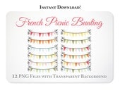 Digital Bunting - Clipart - Digital Banner - French Picnic Collection INSTANT DOWNLOAD - - Free Clipart w order
