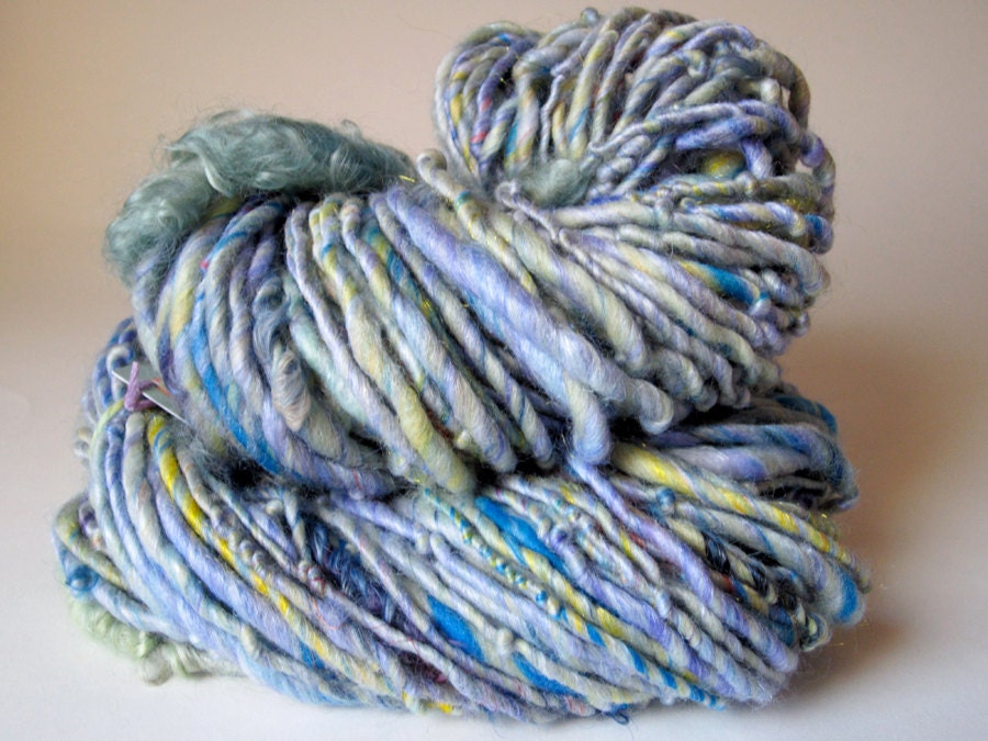 Dew Drop - Handspun Bulky Art Yarn with Slubs