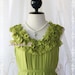 A Party III - Dress - Sweet Party Wedding Bridesmaid Cocktail Dinner Dress Olive Green Color Heart Ruffle Around Neck XS-M