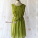 A Party III - Dress - Sweet Party Wedding Bridesmaid Cocktail Dinner Dress Olive Green Color Heart Ruffle Around Neck XS-M