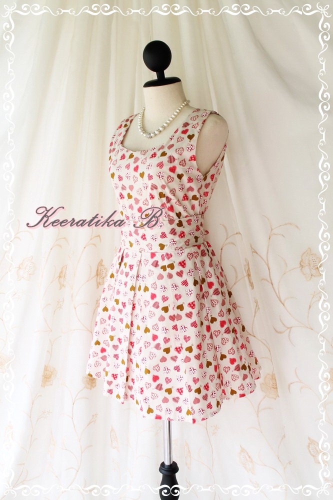 Vintage School Collection - Sweet Pretty Cute Mini Dress Spring Summer Sundress Party Wedding Dancing Dress XS-S