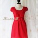 Sound Of Summer III - Sweet Lady Cotton Lace Dress Red Color Dolly Cap Sleeve Yoke Style Party Birthday Anniversary Dress